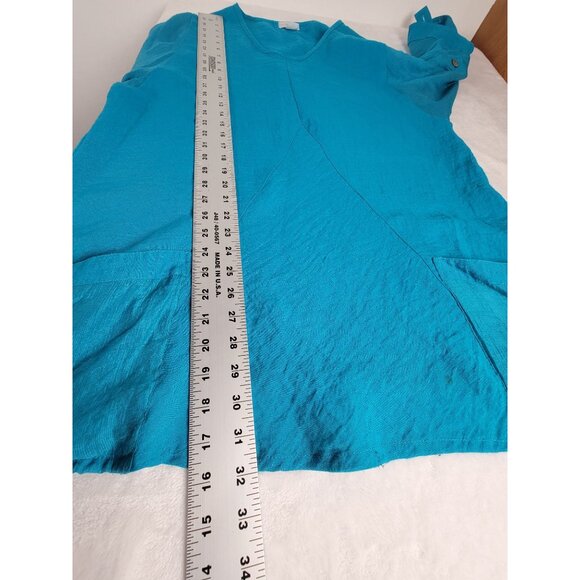 Soft Surroundings Womens Blue Draped Laganlook Artsy Tunic Top Medium 25499 - Picture 7 of 7